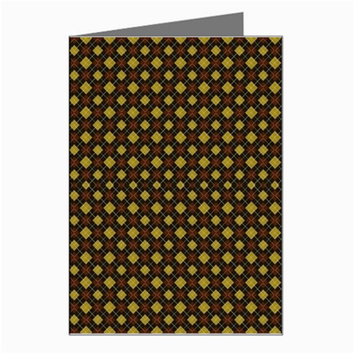 Small Golden Plaids Greeting Card