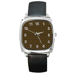 Small Golden Plaids Square Metal Watch by ConteMonfrey