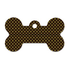 Small Golden Plaids Dog Tag Bone (two Sides) by ConteMonfrey