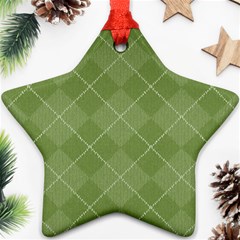 Discreet Green Tea Plaids Ornament (star) by ConteMonfrey