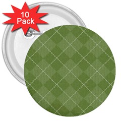 Discreet Green Tea Plaids 3  Buttons (10 Pack)  by ConteMonfrey