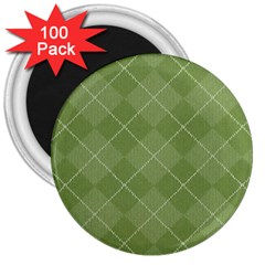 Discreet Green Tea Plaids 3  Magnets (100 Pack) by ConteMonfrey