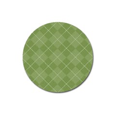 Discreet Green Tea Plaids Magnet 3  (round) by ConteMonfrey