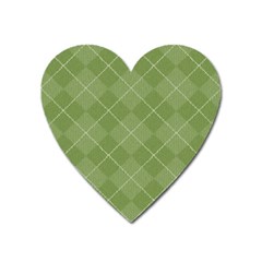 Discreet Green Tea Plaids Heart Magnet by ConteMonfrey