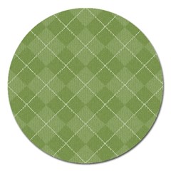 Discreet Green Tea Plaids Magnet 5  (round) by ConteMonfrey