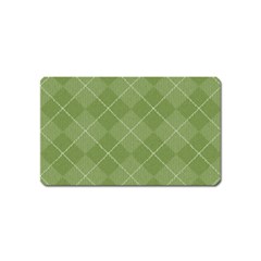 Discreet Green Tea Plaids Magnet (name Card) by ConteMonfrey