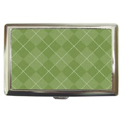 Discreet Green Tea Plaids Cigarette Money Case by ConteMonfrey