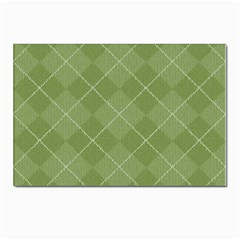 Discreet Green Tea Plaids Postcard 4 x 6  (pkg Of 10) by ConteMonfrey