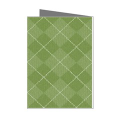 Discreet Green Tea Plaids Mini Greeting Cards (pkg Of 8) by ConteMonfrey