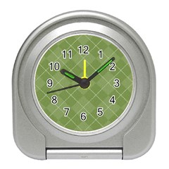 Discreet Green Tea Plaids Travel Alarm Clock by ConteMonfrey