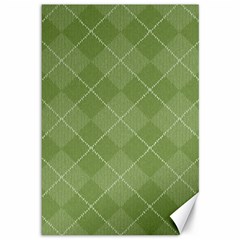 Discreet Green Tea Plaids Canvas 12  X 18  by ConteMonfrey