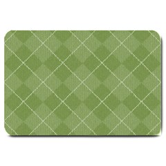 Discreet Green Tea Plaids Large Doormat by ConteMonfrey