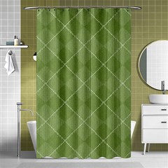 Discreet Green Tea Plaids Shower Curtain 48  X 72  (small)  by ConteMonfrey