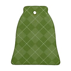 Discreet Green Tea Plaids Bell Ornament (two Sides) by ConteMonfrey