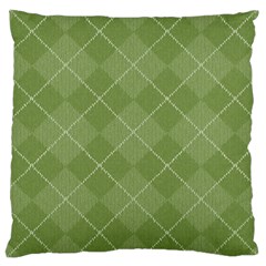 Discreet Green Tea Plaids Large Cushion Case (one Side) by ConteMonfrey