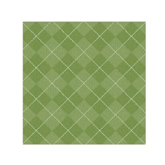 Discreet Green Tea Plaids Square Satin Scarf (30  X 30 ) by ConteMonfrey