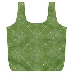 Discreet Green Tea Plaids Full Print Recycle Bag (xxl) by ConteMonfrey