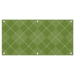 Discreet Green Tea Plaids Banner And Sign 4  X 2 