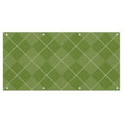 Discreet Green Tea Plaids Banner And Sign 8  X 4 