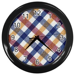 Hot Colors Plaid  Wall Clock (black) by ConteMonfrey