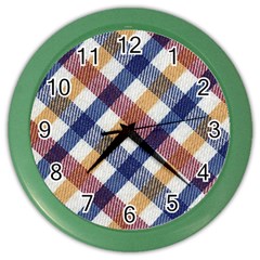 Hot Colors Plaid  Color Wall Clock by ConteMonfrey