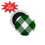 Green and white diagonal plaids 1.75  Magnets (10 pack)  Front