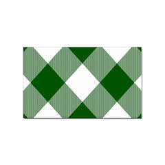 Green and white diagonal plaids Sticker Rectangular (10 pack)