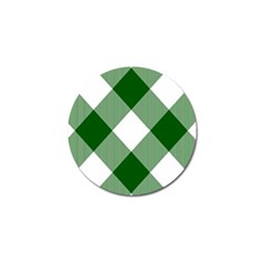 Green and white diagonal plaids Golf Ball Marker (4 pack)