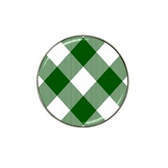 Green and white diagonal plaids Hat Clip Ball Marker (10 pack)