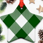 Green and white diagonal plaids Star Ornament (Two Sides) Back