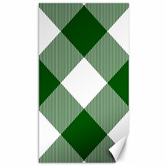 Green And White Diagonal Plaids Canvas 40  X 72  by ConteMonfrey