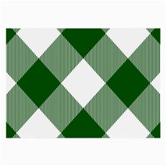 Green And White Diagonal Plaids Large Glasses Cloth (2 Sides) by ConteMonfrey