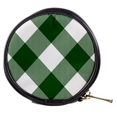 Green And White Diagonal Plaids Mini Makeup Bag by ConteMonfrey