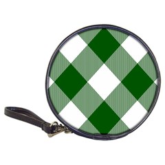 Green And White Diagonal Plaids Classic 20-cd Wallets by ConteMonfrey