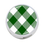 Green and white diagonal plaids 4-Port USB Hub (Two Sides) Front