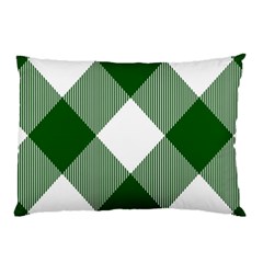 Green And White Diagonal Plaids Pillow Case (two Sides) by ConteMonfrey