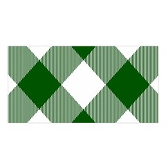 Green And White Diagonal Plaids Satin Shawl 45  X 80  by ConteMonfrey