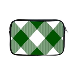 Green And White Diagonal Plaids Apple Macbook Pro 13  Zipper Case by ConteMonfrey