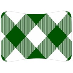 Green And White Diagonal Plaids Velour Seat Head Rest Cushion by ConteMonfrey