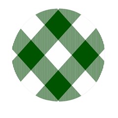 Green And White Diagonal Plaids Mini Round Pill Box (pack Of 5) by ConteMonfrey