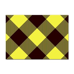 Black And Yellow Plaids Diagonal Sticker A4 (10 Pack) by ConteMonfrey