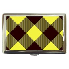 Black And Yellow Plaids Diagonal Cigarette Money Case by ConteMonfrey