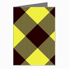 Black And Yellow Plaids Diagonal Greeting Card by ConteMonfrey