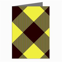 Black And Yellow Plaids Diagonal Greeting Cards (pkg Of 8) by ConteMonfrey