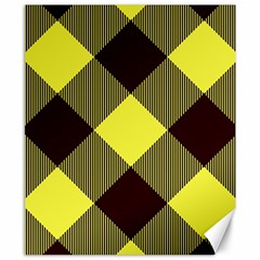 Black And Yellow Plaids Diagonal Canvas 8  X 10  by ConteMonfrey