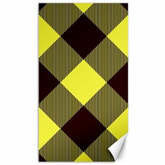 Black And Yellow Plaids Diagonal Canvas 40  X 72  by ConteMonfrey