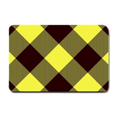 Black And Yellow Plaids Diagonal Small Doormat by ConteMonfrey