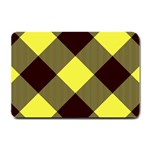 Black and yellow plaids diagonal Small Doormat 24 x16  Door Mat