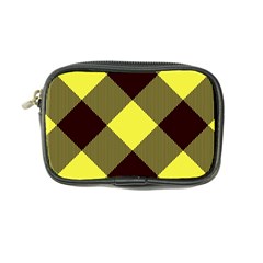 Black And Yellow Plaids Diagonal Coin Purse by ConteMonfrey