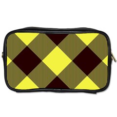 Black And Yellow Plaids Diagonal Toiletries Bag (two Sides) by ConteMonfrey